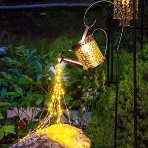 Solar Lights Outdoor Garden Decor, LED Watering Can Lights Star Shower Garden Art Light with Bracket, Starry Fairy Night Light Decoration for Garden Patio Yard Flowerbed Parties Outdoor Pathway