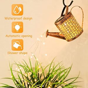 Solar Lights Outdoor Garden Decor, LED Watering Can Lights Star Shower Garden Art Light with Bracket, Starry Fairy Night Light Decoration for Garden Patio Yard Flowerbed Parties Outdoor Pathway