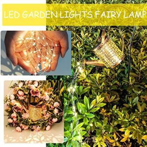 Solar Lights Outdoor Garden Decor, LED Watering Can Lights Star Shower Garden Art Light with Bracket, Starry Fairy Night Light Decoration for Garden Patio Yard Flowerbed Parties Outdoor Pathway