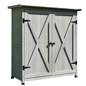 garden storage sheds,max outdoor plastic garden storage shed, blue and brown, 110 x 55 x 118 cm (l x h x w