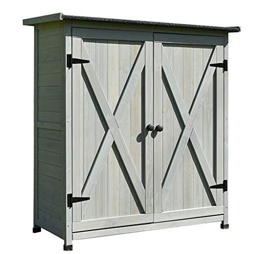 Garden Storage Sheds,Max Outdoor Plastic Garden Storage Shed, Blue and Brown, 110 x 55 x 118 cm (L x H x W