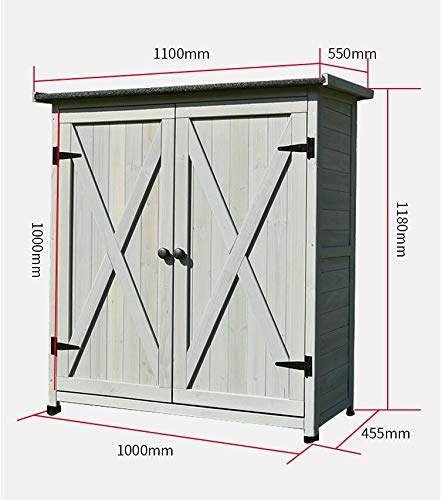 Garden Storage Sheds,Max Outdoor Plastic Garden Storage Shed, Blue and Brown, 110 x 55 x 118 cm (L x H x W