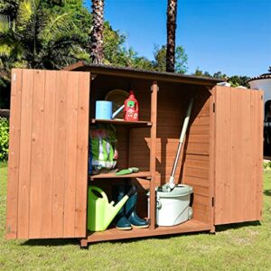 Garden Storage Sheds,Max Outdoor Plastic Garden Storage Shed, Blue and Brown, 110 x 55 x 118 cm (L x H x W