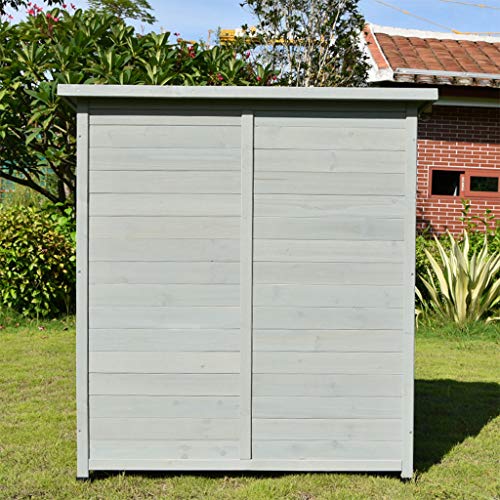 Garden Storage Sheds,Max Outdoor Plastic Garden Storage Shed, Blue and Brown, 110 x 55 x 118 cm (L x H x W