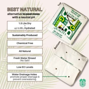 Bee Green Coco Coir Brick, Pure Coco Peat, All Natural Potting Soil for House Plants, Plant Soil Substitute for Peat Moss and Perlite, 1 Kilogram