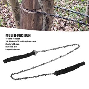 Pocket Chainsaw with Handles, 49 Knots Folding Handle Chain for Garden Logging Pruning