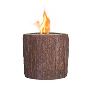 tabletop fire pit, log shaped wood pattern pit portable for indoor and outdoor use smokeless fire pits chiminea fireplace for garden, patio