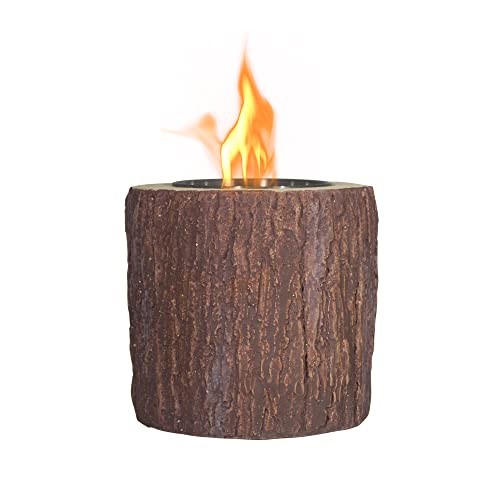 Tabletop Fire Pit, Log Shaped Wood Pattern Pit Portable for Indoor and Outdoor Use Smokeless Fire Pits Chiminea Fireplace for Garden, Patio