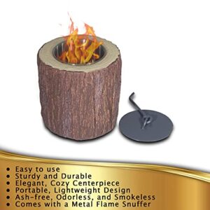 Tabletop Fire Pit, Log Shaped Wood Pattern Pit Portable for Indoor and Outdoor Use Smokeless Fire Pits Chiminea Fireplace for Garden, Patio