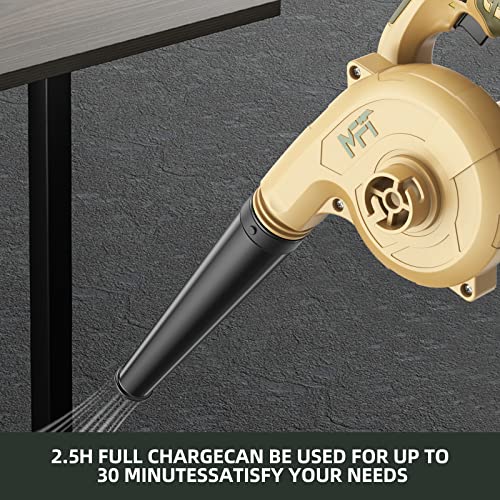 MFT Cordless Leaf Blower, 20V 4.0Ah 2-in-1 Compact Electric Leaf BlowerVacuum Cleaner Li-Ion Battery and Charger, Removable Tube, Lightweight, Suitable for Home, Garden, Garage and Car (DC401)