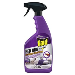 raid max bed bug extended protection, kills bed bugs for 8 weeks on laminated woods and surfaces, 22 oz