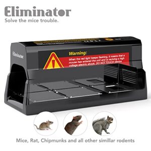 Eliminator Mouse Trap & Rat Trap-Electric Mouse Traps Indoor for Home- Humane pest Control Traps for Mice- No Touch, Reusable Rat Zapper Rodent Killer