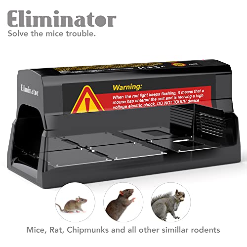 Eliminator Mouse Trap & Rat Trap-Electric Mouse Traps Indoor for Home- Humane pest Control Traps for Mice- No Touch, Reusable Rat Zapper Rodent Killer