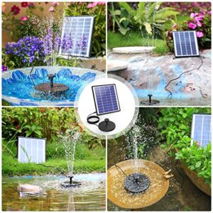 AISITIN 6.5W Solar Fountain Pump, Solar Water Pump Floating Fountain Built-in 1500mAh Battery, with 6 Nozzles, for Bird Bath, Fish Tank, Pond or Garden Decoration Solar Aerator Pump