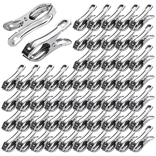 200PCS 2 Inch Garden Clips Heavy Duty Greenhouse Clamps Stainless Steel Greenhouse Clips for Netting, Strong Grip to Hold Down Shade Cloth or Plant Cover on Garden Hoops or Greenhouse Hoops