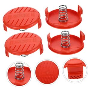 Asakkura 4 Sets Spring Gardening Garden Accessory Spool with Rc- Cover Replacement Cutting Mower and Covers Accessories Lawnmower Parts Trimmer for Lawn Springs Grass Cap