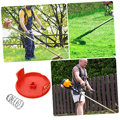 Asakkura 4 Sets Spring Gardening Garden Accessory Spool with Rc- Cover Replacement Cutting Mower and Covers Accessories Lawnmower Parts Trimmer for Lawn Springs Grass Cap