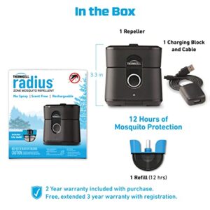 Thermacell Mosquito Repellent Radius Zone, Gen 2.0, Rechargeable; Includes 12-Hour Mosquito Repellent Refill; No Candle or Flame, Easy to Use & Long Lasting; DEET Free Bug Spray Alternative