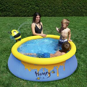 Youniya Inflatable Pool for Kids-Inflatable Wading Pool for Kiddie Easy Setup and Storage Kids Pool,Outdoor,Garden,Pools for Backyard(59.1DIAX16.1H) (Bee Spray Pool)