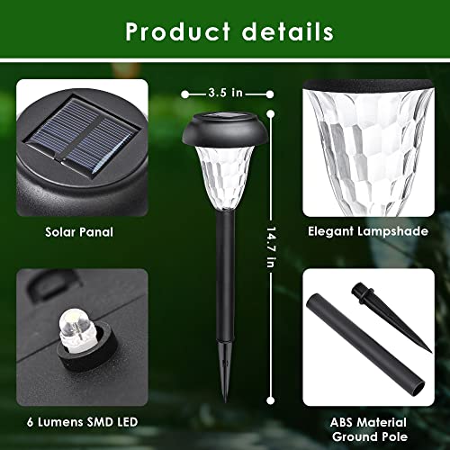 GIGALUMI Solar-Powered Pathway Lights (12-Pack), Waterproof Solar Garden Lights, Bright LED Solar Pathway Lights, Outdoor Lights for Landscapes, Gardens, Pathways, Walkways and Driveways (Cold White)