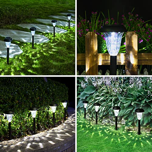 GIGALUMI Solar-Powered Pathway Lights (12-Pack), Waterproof Solar Garden Lights, Bright LED Solar Pathway Lights, Outdoor Lights for Landscapes, Gardens, Pathways, Walkways and Driveways (Cold White)