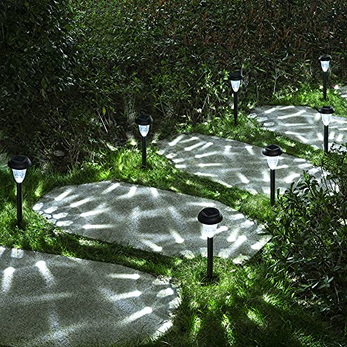 GIGALUMI Solar-Powered Pathway Lights (12-Pack), Waterproof Solar Garden Lights, Bright LED Solar Pathway Lights, Outdoor Lights for Landscapes, Gardens, Pathways, Walkways and Driveways (Cold White)