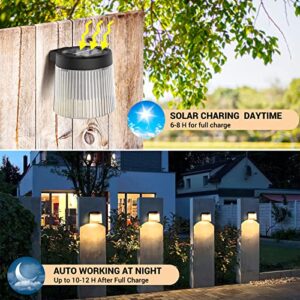 LOFTEK Solar Deck Lights, 8 Pack Solar Fence Lights, Auto On/Off, Waterproof, Outdoor Garden Decorative Lights, Fence Post Solar Wall Lights for Railing, Post, Patio, Step, Pool, Backyard, Warm White