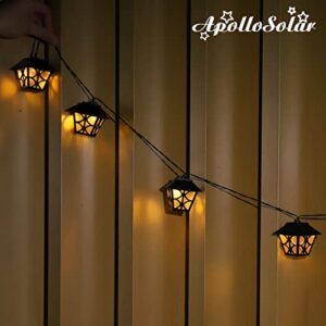 APOLLOSOLAR Halloween Decor Solar String Lights, 10 LED 12.5ft Outdoor String Lights, Waterproof Mini House Fairy Lights for Garden, Porch, Backyard, Wedding, Christmas Party