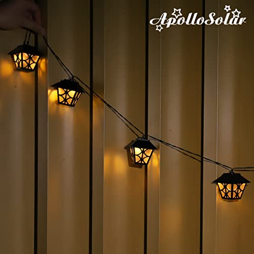 APOLLOSOLAR Halloween Decor Solar String Lights, 10 LED 12.5ft Outdoor String Lights, Waterproof Mini House Fairy Lights for Garden, Porch, Backyard, Wedding, Christmas Party