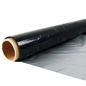 HFS(R) 1 Mil LLDPE Silver Black Metallic Plastic Mulch Plastic Film for Fruits, Vegetables, Crops, Greenhouse, Garden (4FTX50FT)