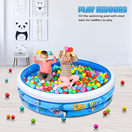 TOYANDONA Inflatable Kiddie Pool, Kids Outdoor Water Pool Inflatable Swimming Pool Summer Wading Pool for Kids Backyard Garden Indoor Ball Pit Pool (150x35cm)