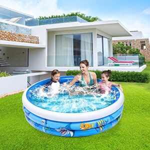 TOYANDONA Inflatable Kiddie Pool, Kids Outdoor Water Pool Inflatable Swimming Pool Summer Wading Pool for Kids Backyard Garden Indoor Ball Pit Pool (150x35cm)