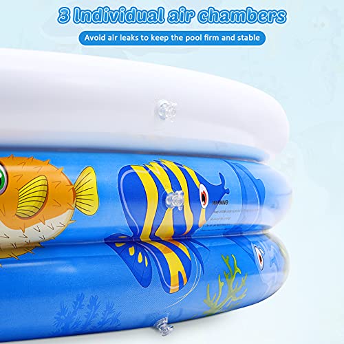 TOYANDONA Inflatable Kiddie Pool, Kids Outdoor Water Pool Inflatable Swimming Pool Summer Wading Pool for Kids Backyard Garden Indoor Ball Pit Pool (150x35cm)