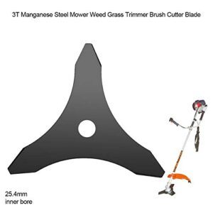 GLOGLOW 3 Teeth Manganese Steel Brush Cutter Blade Trimmer Blade Replacement Garden Lawn Machine Accessories (# 2)