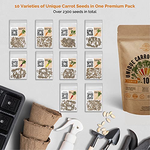 10 Carrot & 8 Onion Seeds Variety Packs Bundle Non-GMO Heirloom Seeds for Planting Indoor and Outdoor Over 5200 Carrot & Onion Seeds in One Value Bundle