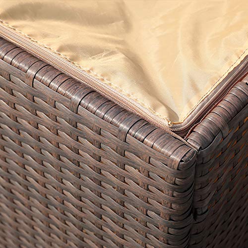 Super Patio Outdoor Patio Storage Box Waterproof, Wicker Storage Bin Deck Box for Cushions, Garden Tools, Pool Toys, 88 Gallon