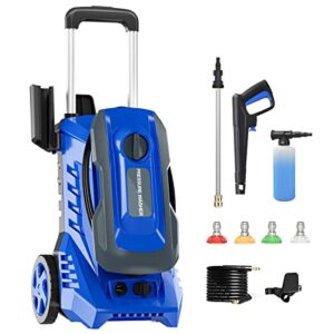 berggren power washers electric powered – 3500 psi 2.6 gpm high pressure washer for car cleaning machine with 4 quick spray nozzle foam bottle, pwe-1