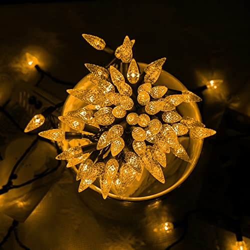 Dazzle Bright C6 Christmas String Lights, 100 LED 33 FT Outdoor Christmas Lights Waterproof Connectable, 8 Modes Christmas Lights for Indoor Outdoor Home Garden Yard Xmas Tree Decorations (Warm White)