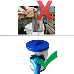 Wadoy Pool & Spa Filter Cartridge Cleaner Tool, Handheld Pool Filter Cleaning Tool Removes Debris and Dirt from Spa and Hot Tub Filters(with Adapter)