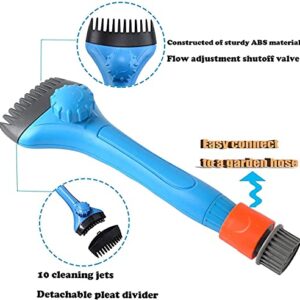 Wadoy Pool & Spa Filter Cartridge Cleaner Tool, Handheld Pool Filter Cleaning Tool Removes Debris and Dirt from Spa and Hot Tub Filters(with Adapter)