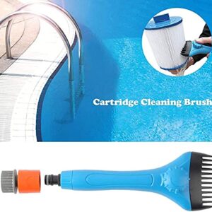 Wadoy Pool & Spa Filter Cartridge Cleaner Tool, Handheld Pool Filter Cleaning Tool Removes Debris and Dirt from Spa and Hot Tub Filters(with Adapter)