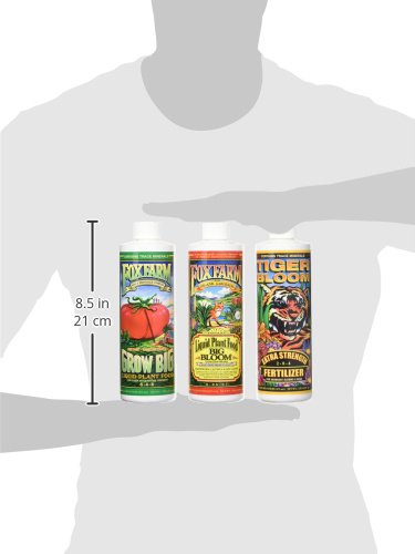 Fox Farm Liquid Nutrient Trio Soil Formula - Big Bloom, Grow Big, Tiger Bloom Pint Size (Pack of 3)