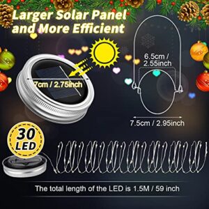 20 Sets Solar Mason Jar Lights 30 LED Fairy Lights with Jar Lid Waterproof Lantern String Lights with 20 Hangers for Outdoor Yard Patio Lawn Garden Wedding Decoration Christmas, Jars Not Included