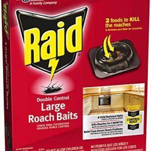 Raid Double Control, Large Roach Baits, 8 CT (Pack - 3)