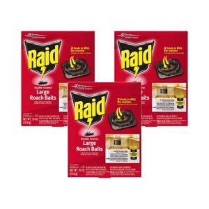 raid double control, large roach baits, 8 ct (pack – 3)