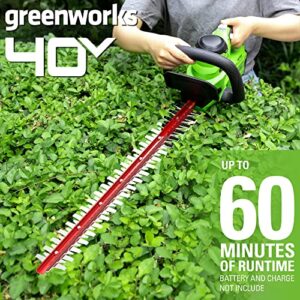 Greenworks 40V 24" Cordless Hedge Trimmer, Tool Only