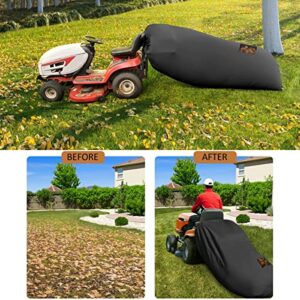 Protoiya Lawn Tractor Leaf Bag Wear-Resistant Oversized, Garden Leaf Bag 80 × 51 Inch, 420D Oxford Cloth Wear-Resistant Lawn Mower Grass Catcher Bag for All Lawn Mower Tractor (Black)