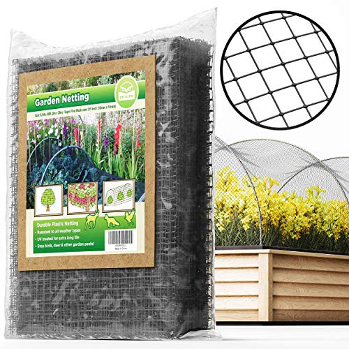 De-Bird Bundle Includes: 8 pk Reflective Repellent Disks & Heavy Duty Bird Netting to Keep Away Woodpecker, Pigeons, and Protect Plants & Fruit Trees