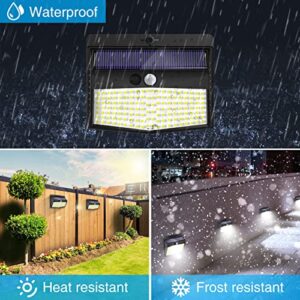 Peasur Solar Outdoor Lights, [138 LED/6 Packs] Solar Motion Sensor Security Lights with 3 Lighting Modes Wireless Solar Wall Lights Waterproof Solar Powered Lights for Garden Fence Yard Deck Garage