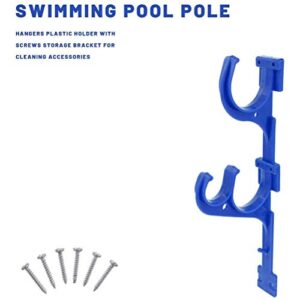 Swim Pool Pole Hanger, Swimming Pool Hooks Holder with Screws Plastic Hook for Telescopic Poles Skimmers Vacuum Hose Nets Brushes Support Hangers Garden Tools Accessories